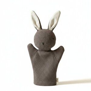 Quistitine Wool Bunny Rabbit Brown Tweed  Hand Puppet - One Size